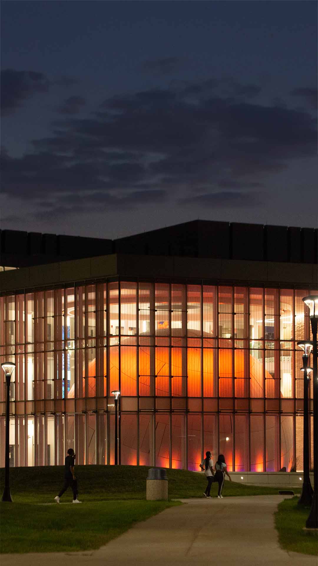Whitworth Ferguson Planetarium at SUNY Buffalo State University at night